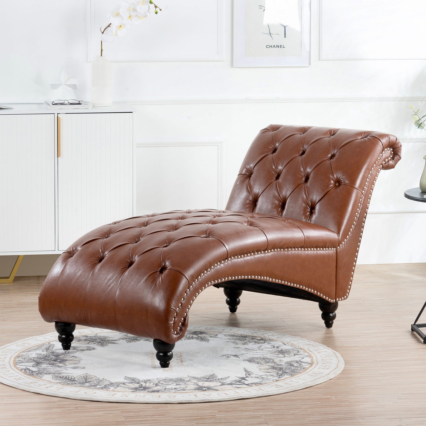 Tufted Armless Chaise Lounge