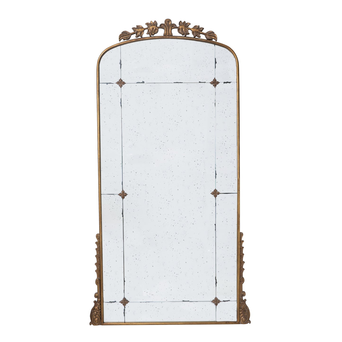 Lavish Full Length Mirror, Antique Metal Floor Mirror For Living Room, Bedroom - Gold