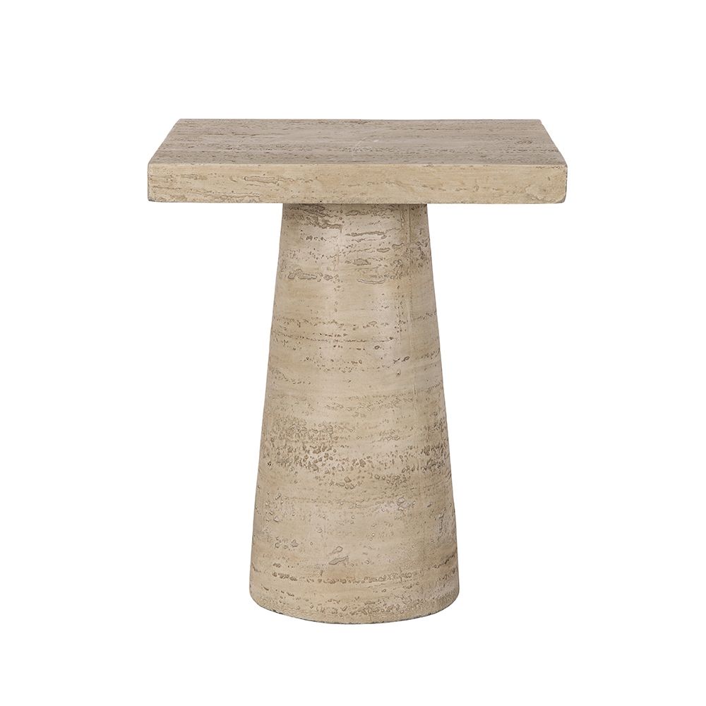 Square Side Table With Pedestal Base