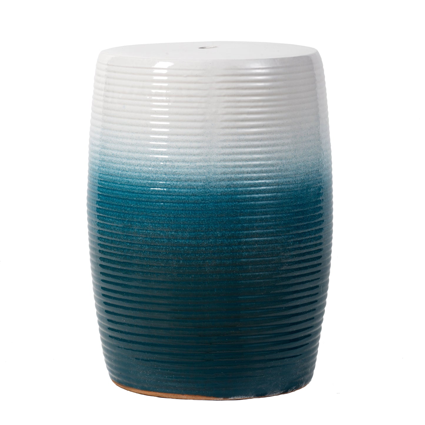 Ceramic Decorative Garden Stool, Blue - Blue