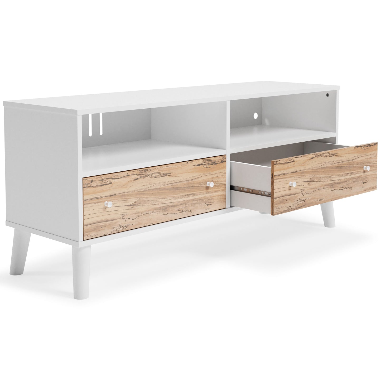 Piperton - White / Brown - Medium TV Stand