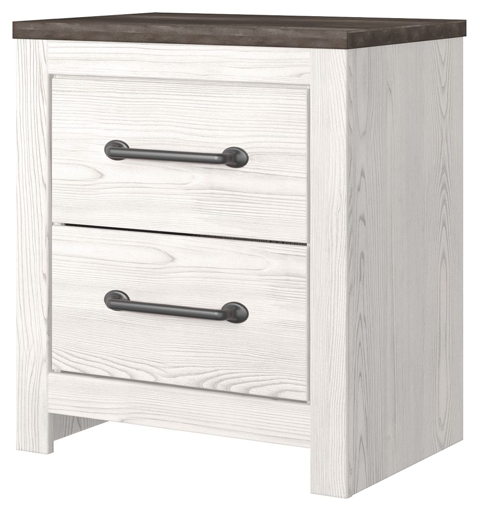 Gerridan - White / Gray - Two Drawer Night Stand