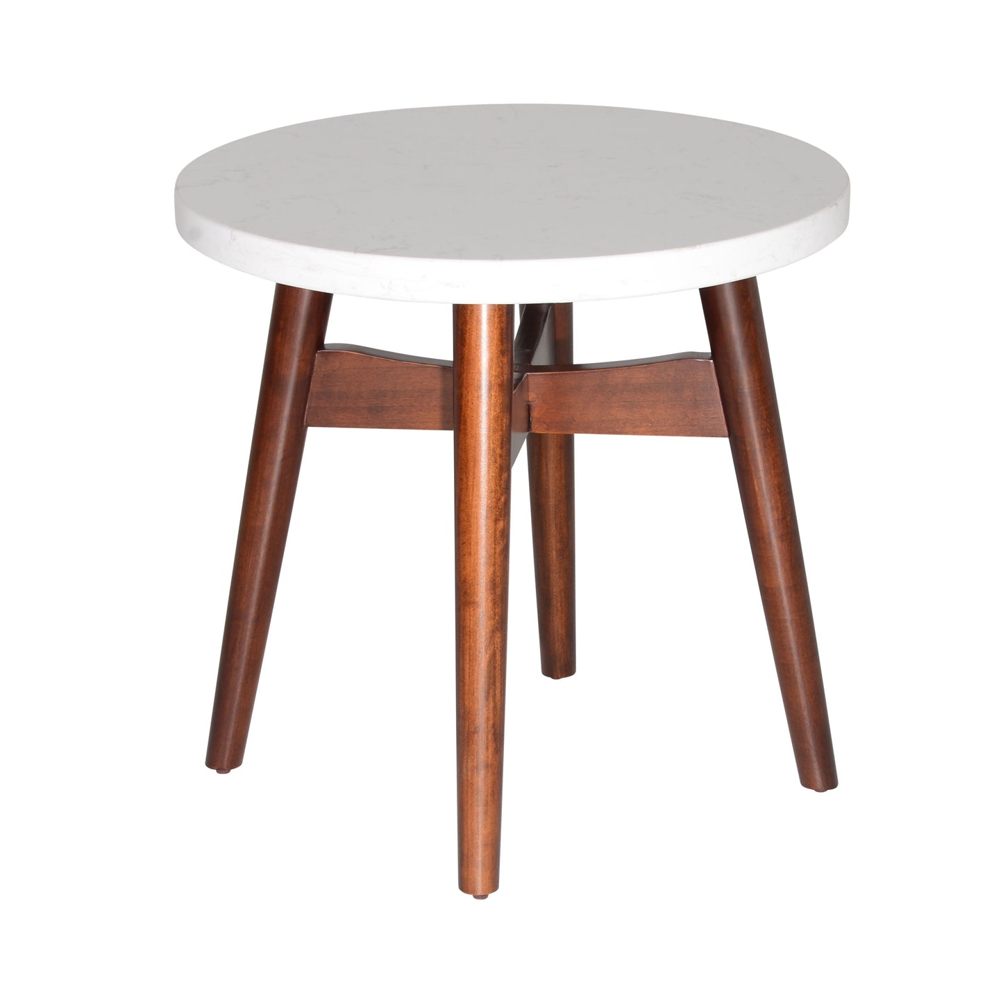 Serena - Silverstone Round End Table - White