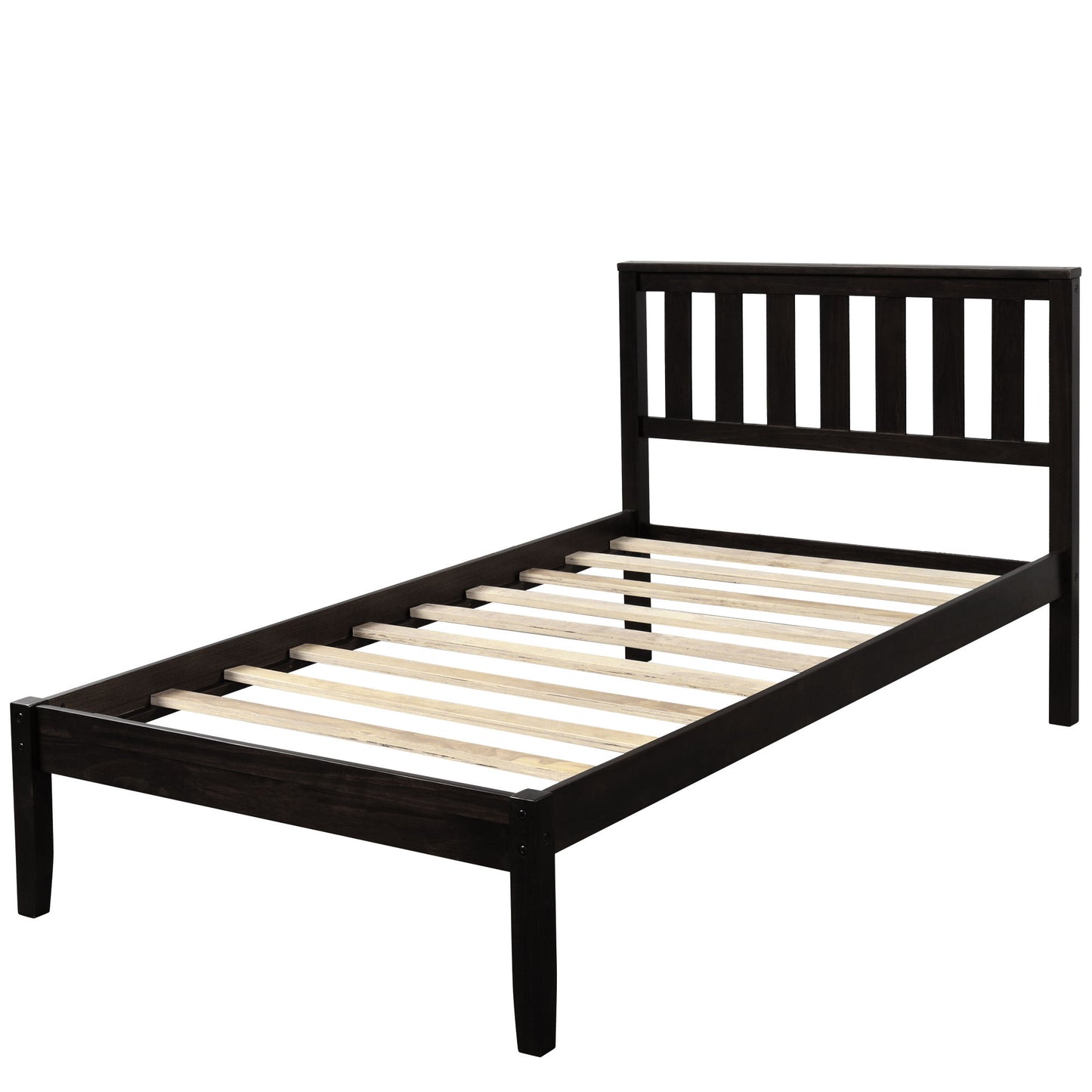 Platform Bed With Headboard / Wood Slat Support