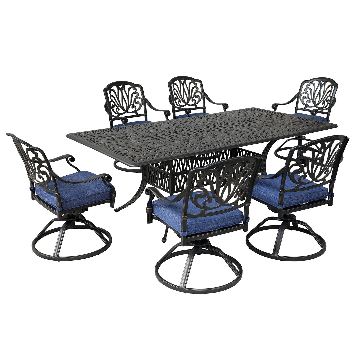 Rectangular 84.2" Long Dining Set With Sunbrella Cushions