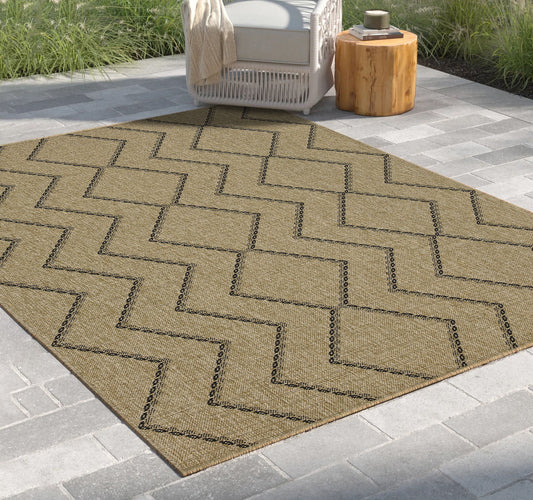 Earth - Indoor / Outdoor Polypropylene Area Rug - Jute / Black