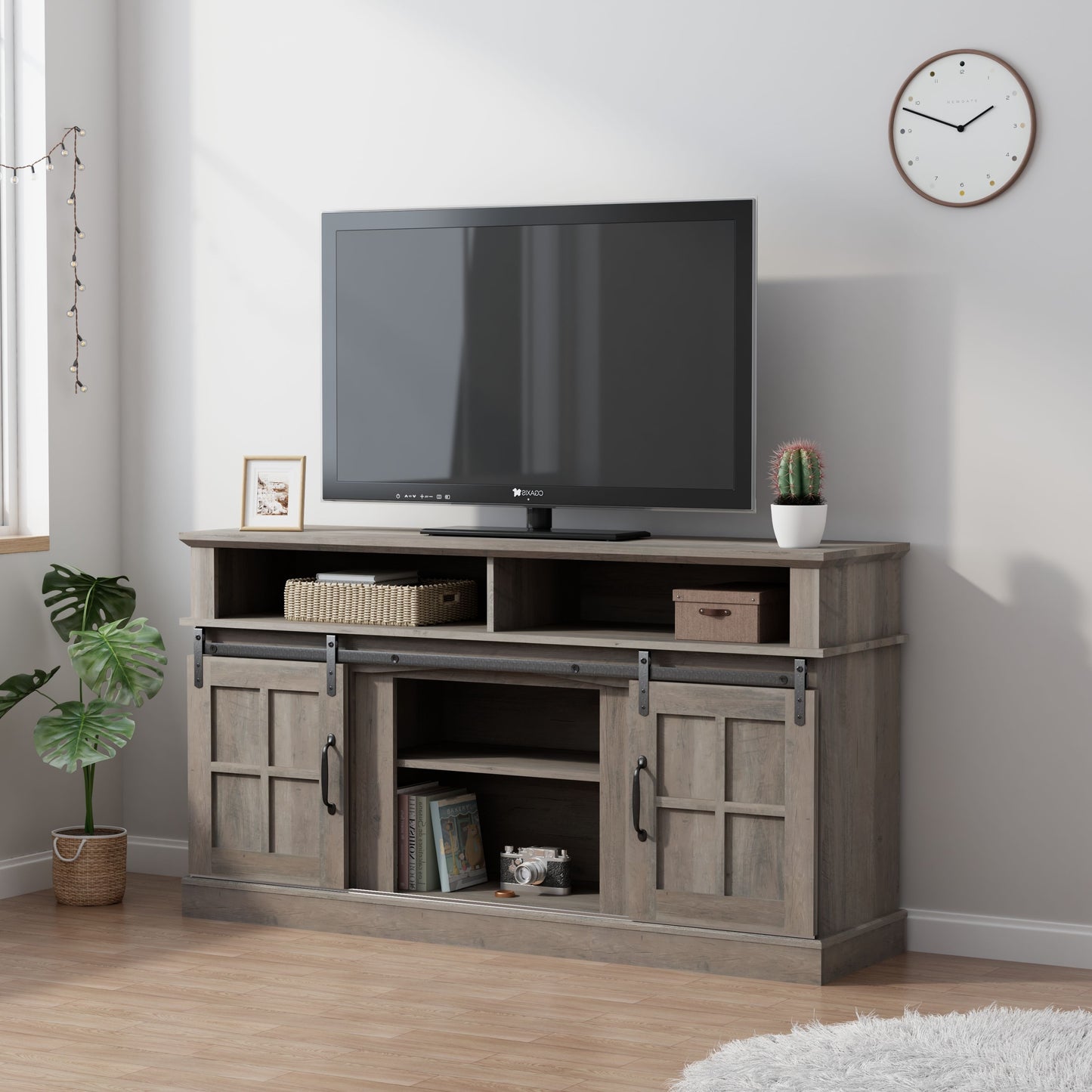 TV Stand With Storage Cabinet And Shelves, TV Console Table Entertainment Center For Living Room, Bedroom