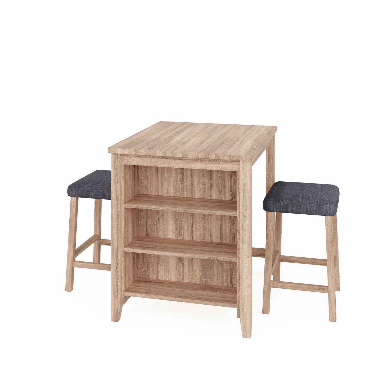 Dawson - 3 Piece Counter Height Table Set - Oak