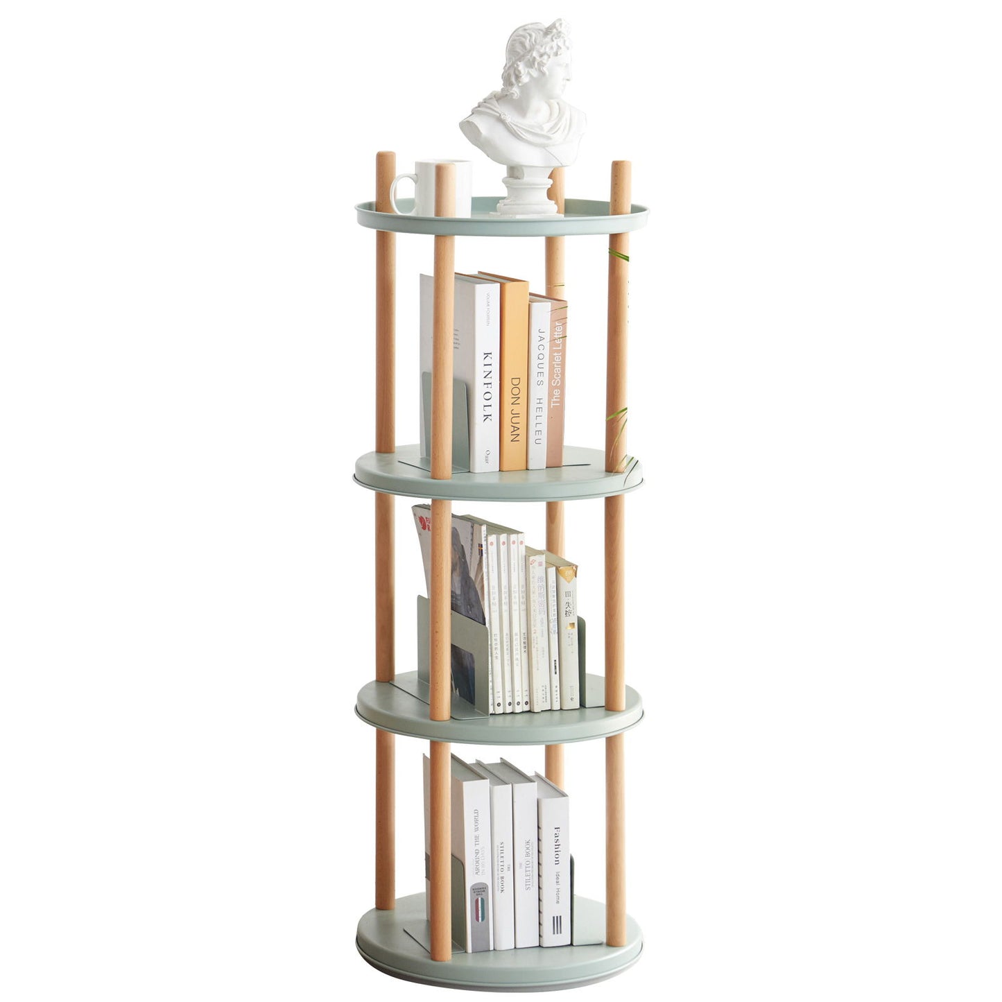 Storage Shelf, 360° Rotating Bookshelf, Bookcase With Large-Capacity Storage Space, Multifunctional Storage Rack, Compact Design For Living Room