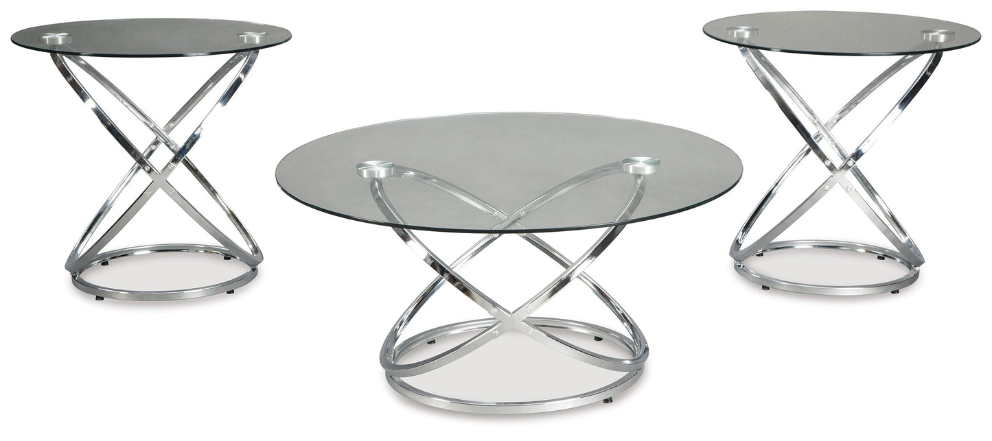 Hollynyx - Chrome Finish - Occasional Table Set (Set of 3)