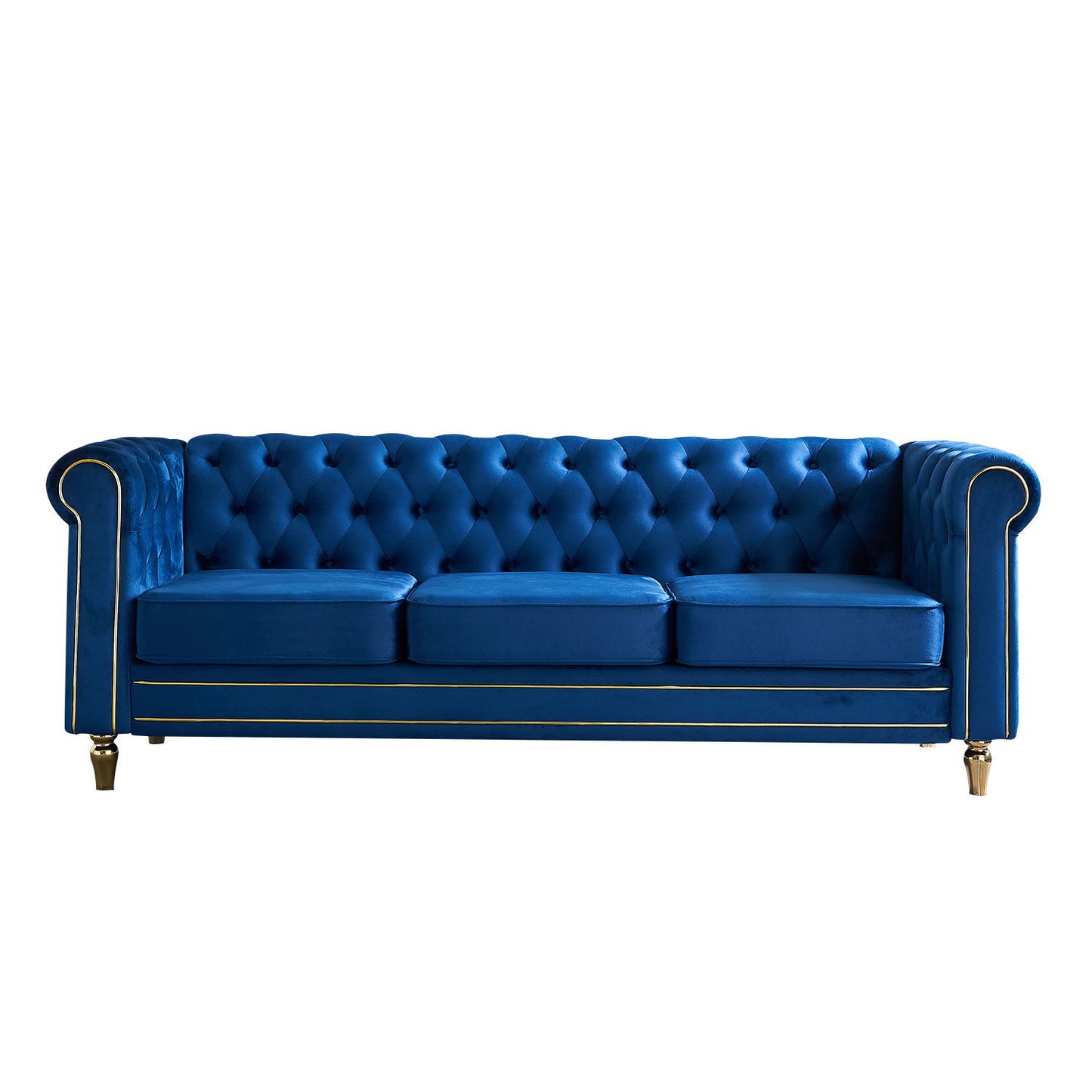 Chesterfield - Velvet Sofa 84.65" For Living Room