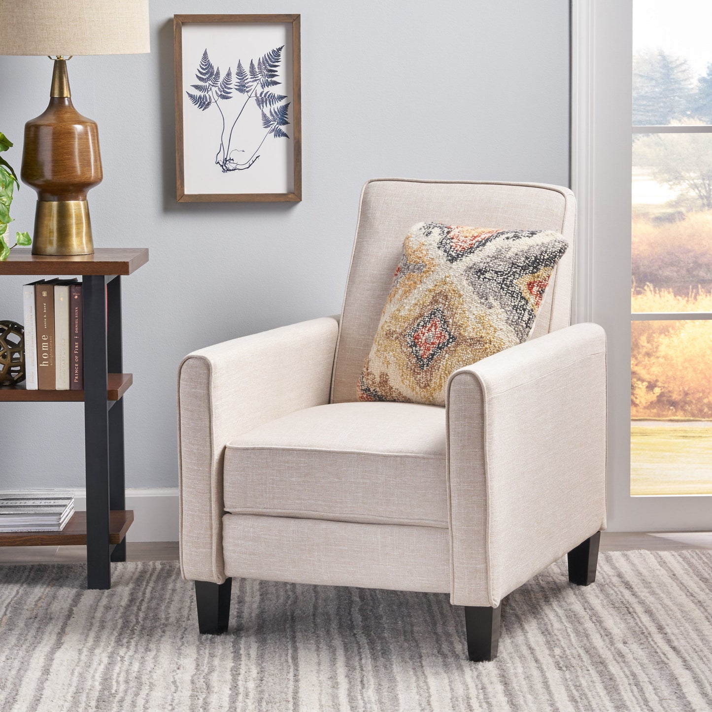 Linen Push Back Chair For Elegant Home