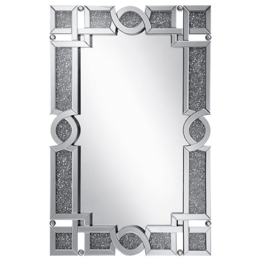 Jackie - Acrylic Crystal Frame Wall Mirror - Silver