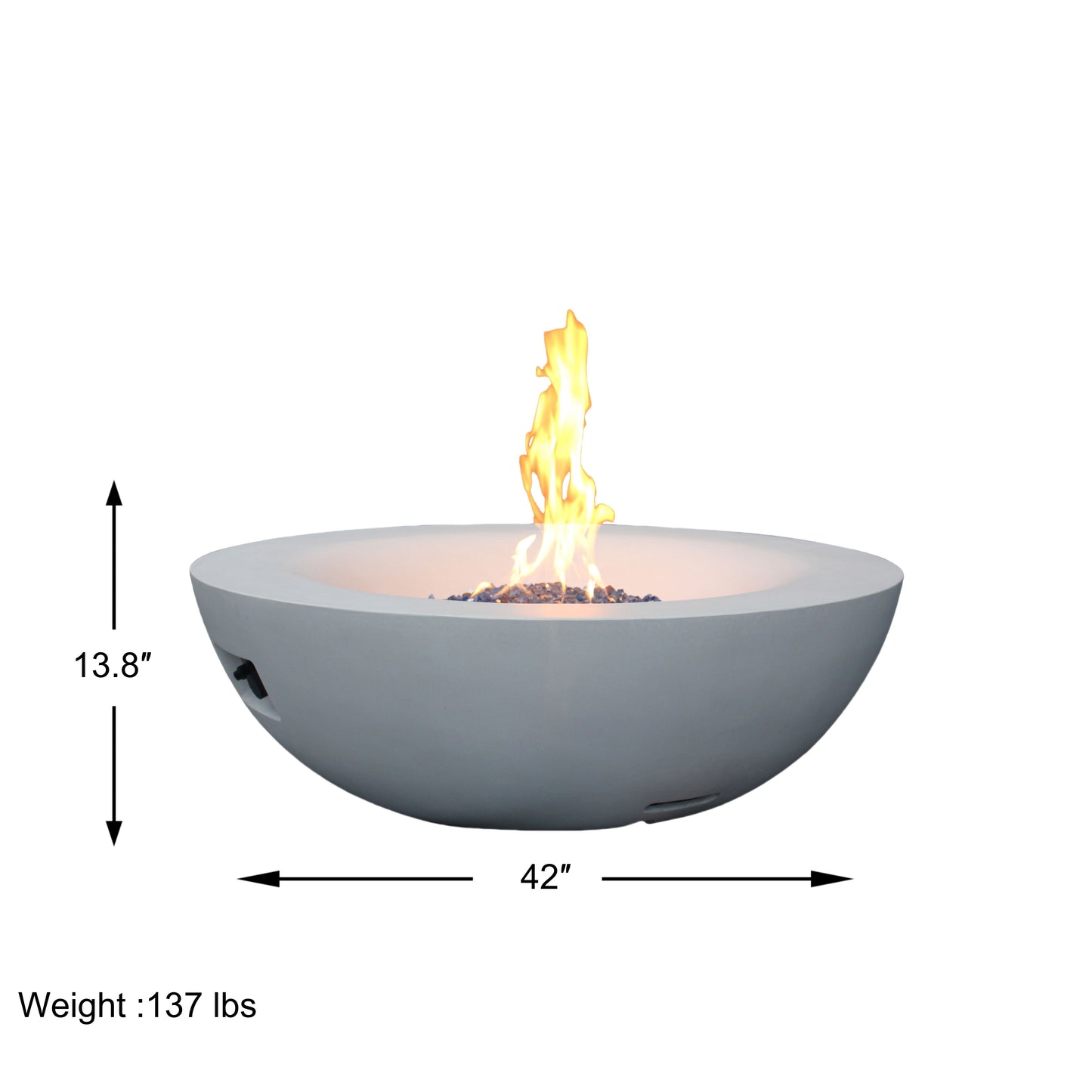 Outdoor Concrete Propane Gas Fire Pit Bowl