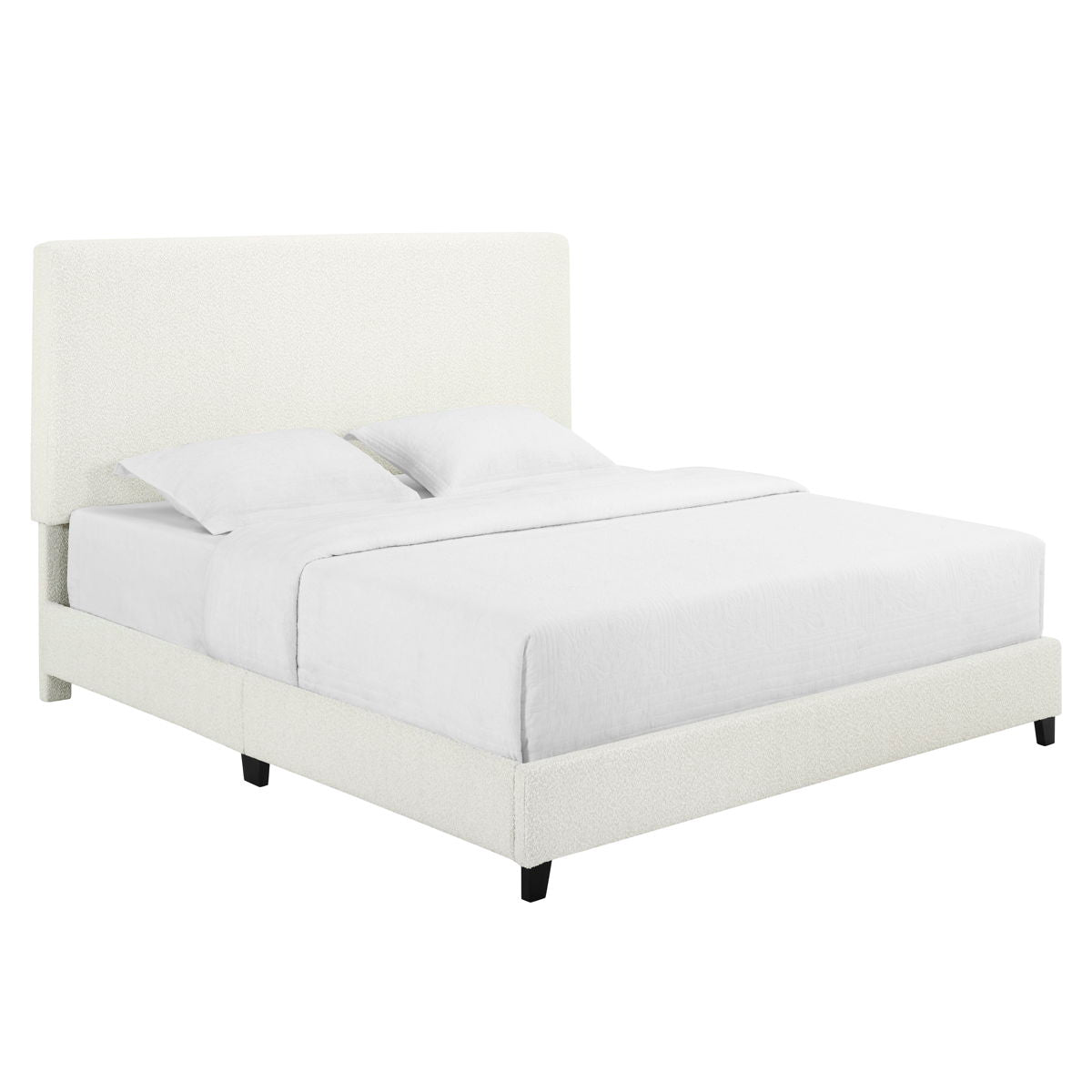 Boucle Upholstered Platform Bed