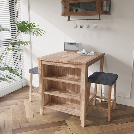 Dawson - 3 Piece Counter Height Table Set - Oak