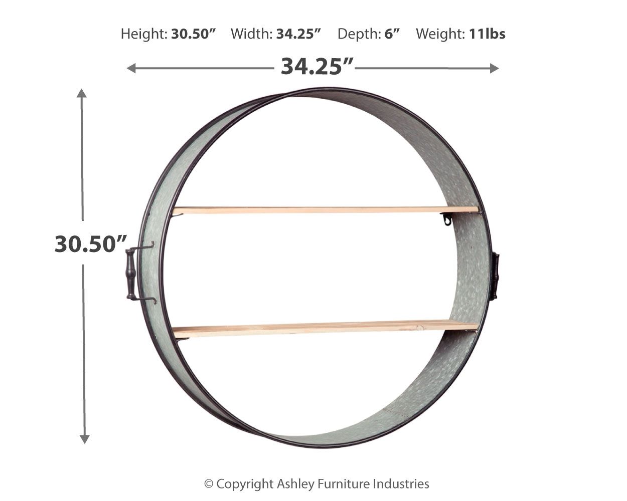 Eirny - Antique Gray / Natural - Wall Shelf