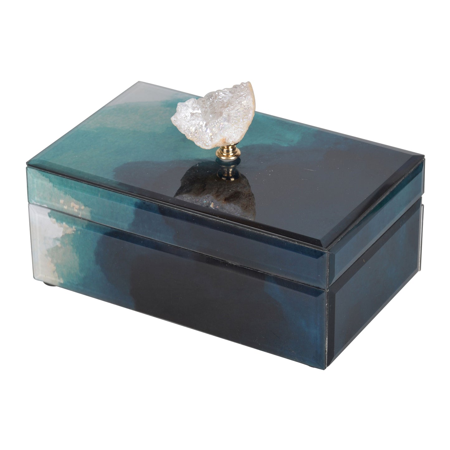 Bethany - Aqua Jewelry Box, Stackable Decorative Storage Boxes & Lids