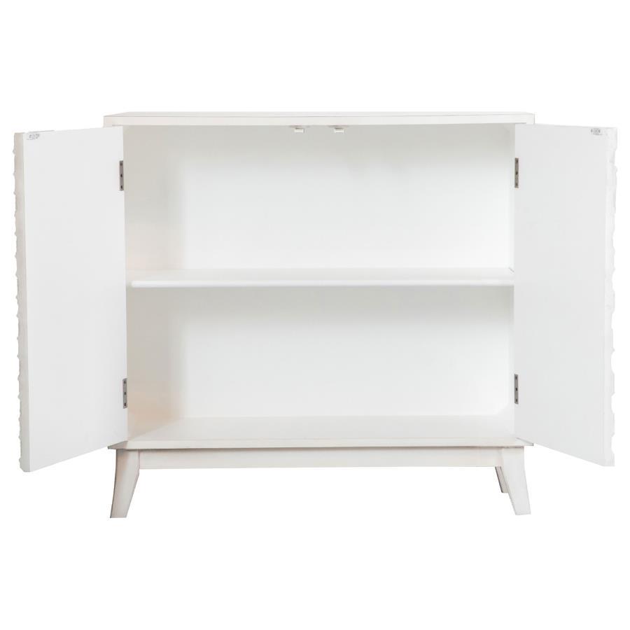 Gambon - 2 Door Wood Honeycomb Pattern Accent Cabinet - White