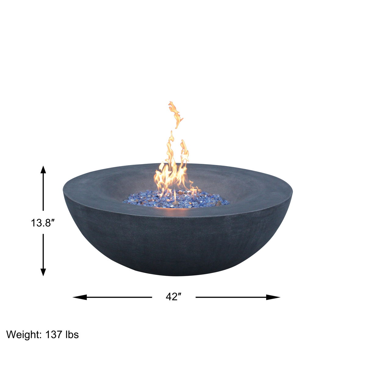 Outdoor Concrete Propane Gas Fire Pit Bowl