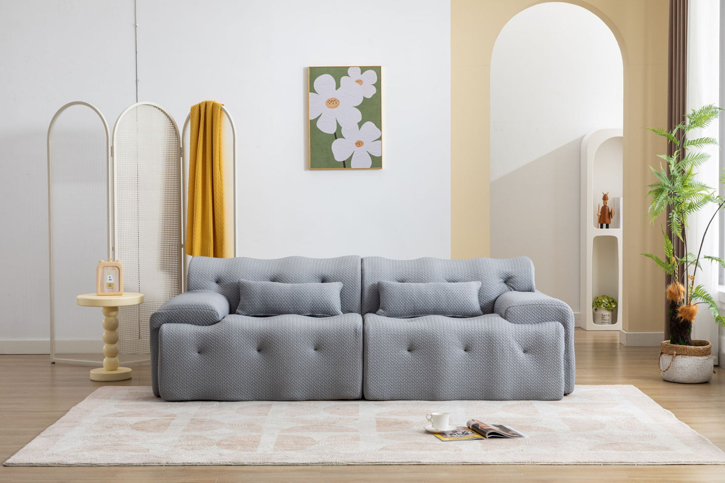 Large Size 2 Seater Sofa, Pure Foam Comfy Sofa Couch, Modern Lounge Sofa For Living Room, Apartment