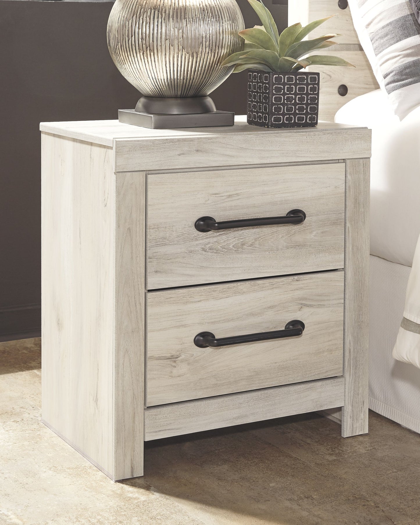 Cambeck - Whitewash - Two Drawer Night Stand