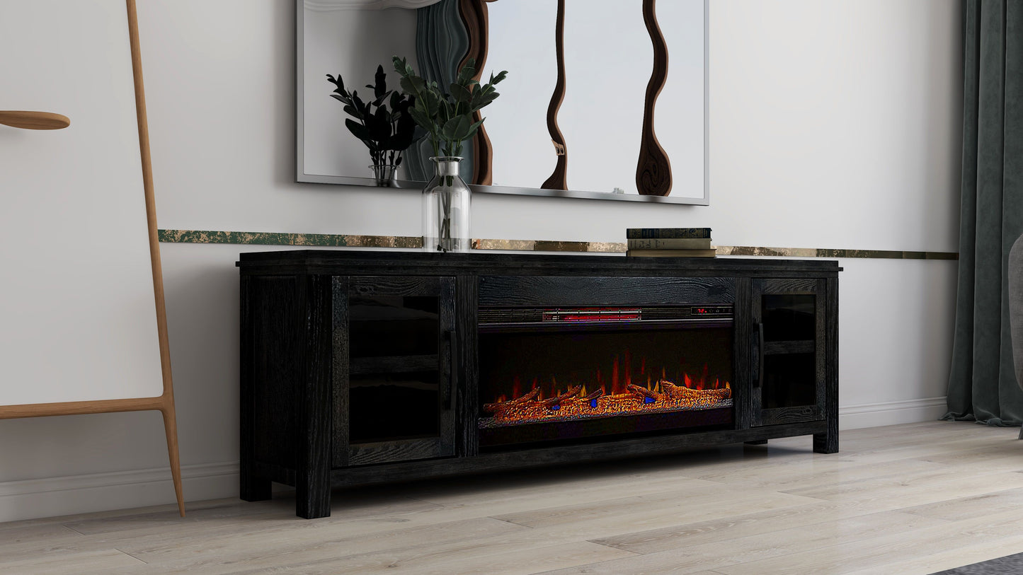 Tybee - 86" Electric Fireplace TV Console For TVs Up To 95" - Clove