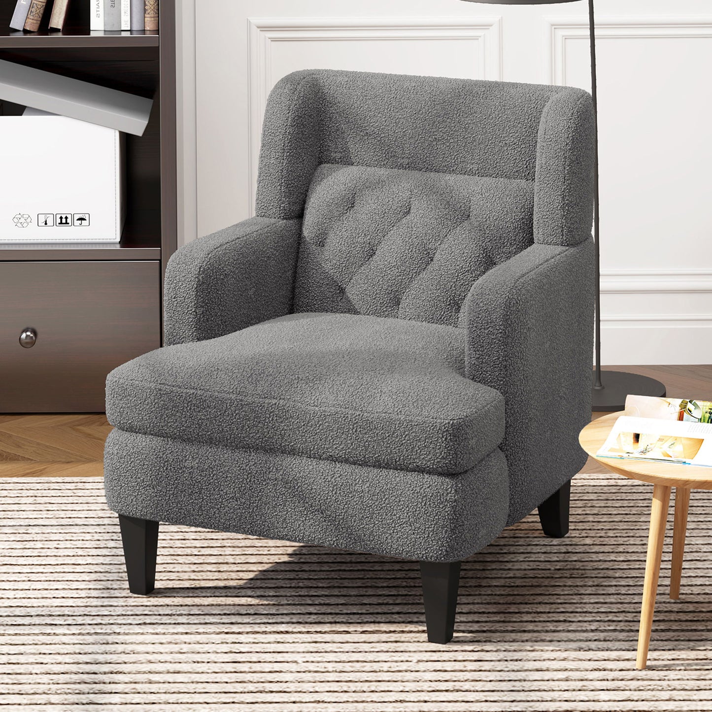 Upholstered Accent Chair Tufted Armchair For Living Room And Bedroom