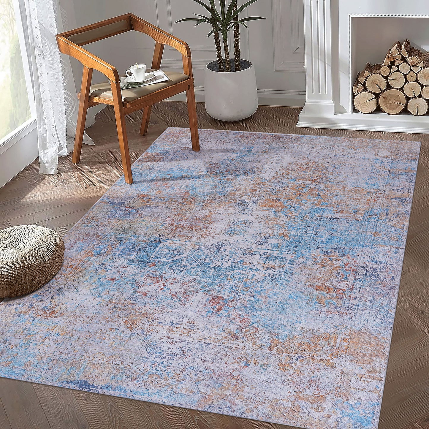 Area Rug, Washable Rug, Low-Pile, Non-Slip, Non-Shedding, Foldable, Kid & Pet Friendly Area Rugs For Living Room, Bedroom, Kitchen, Dining Room Rug, Perfect Gifts