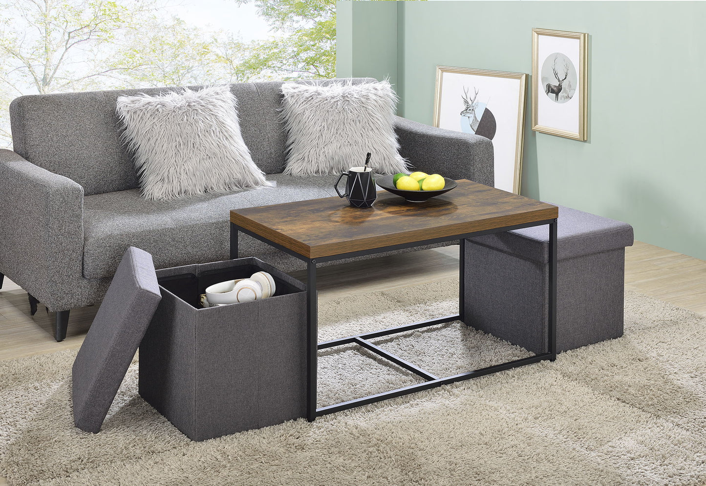 Murph - Wood Grain 3 Piece Coffee Table (Set of 3)