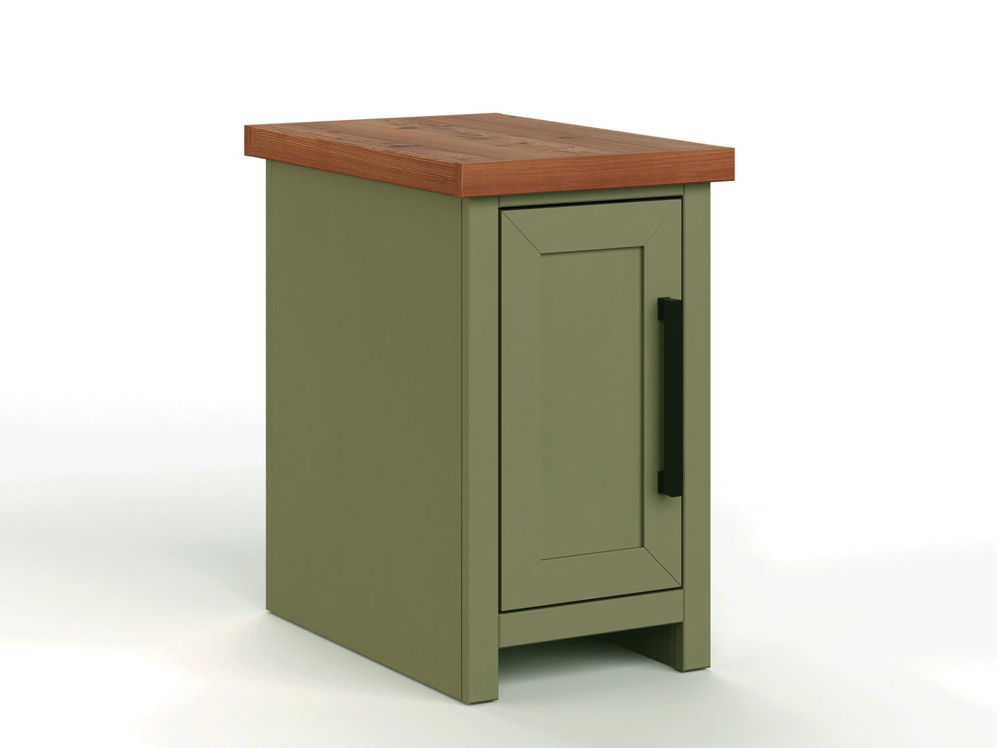 Vineyard - 14" Chairside Table - Sage Green And Fruitwood