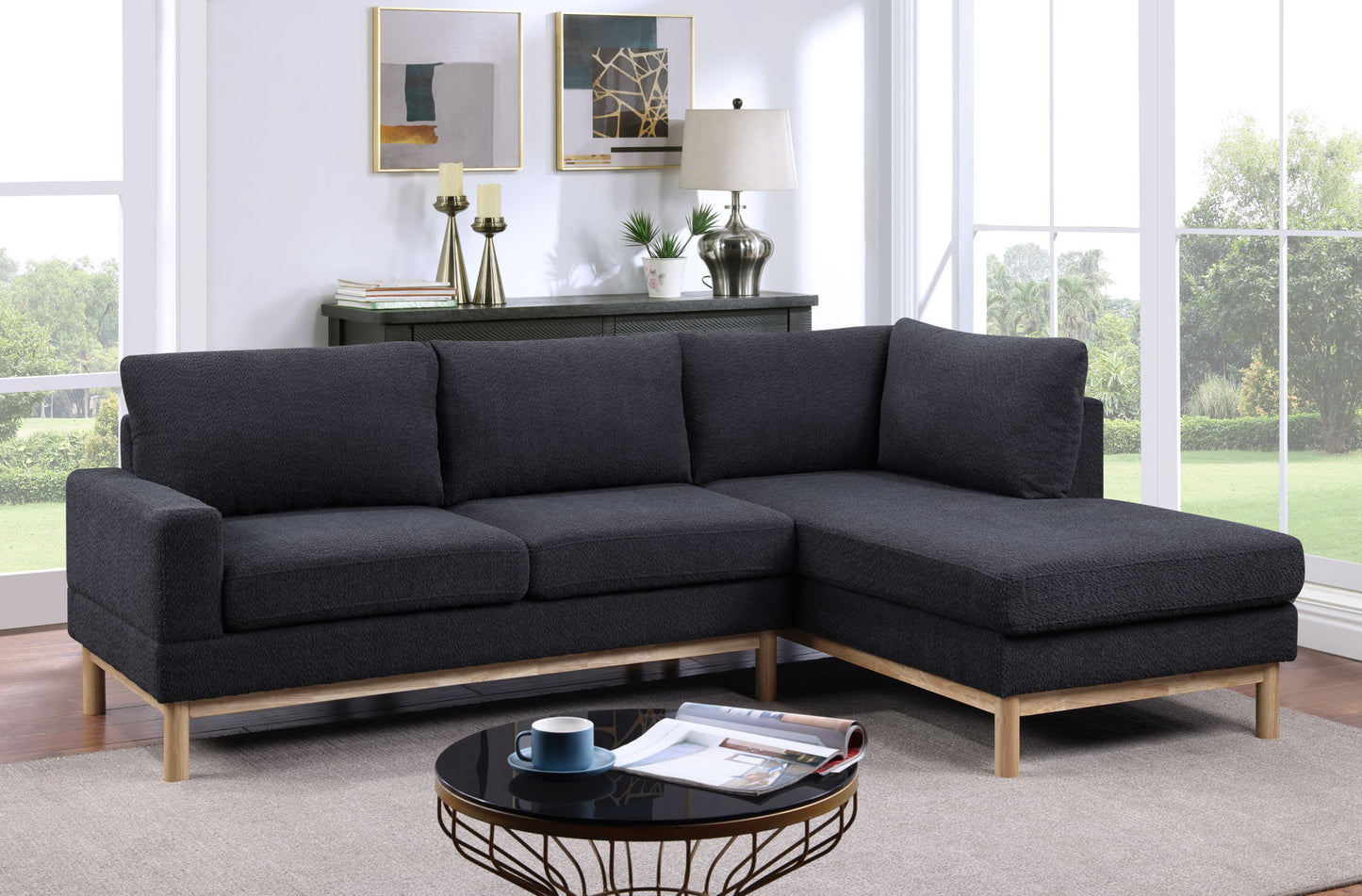 Anisa - Sherpa Sectional Sofa With Right-Facing Chaise