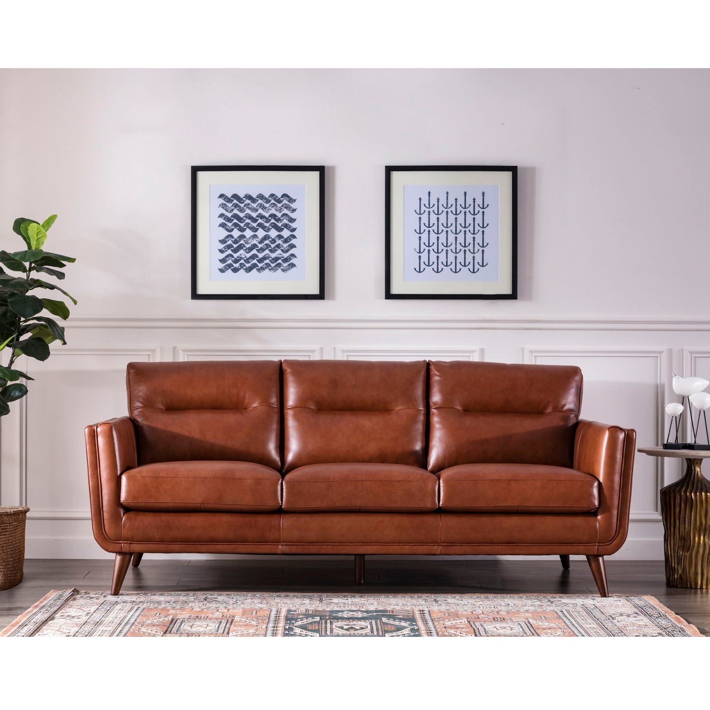 Mid-Century Leather Sofa