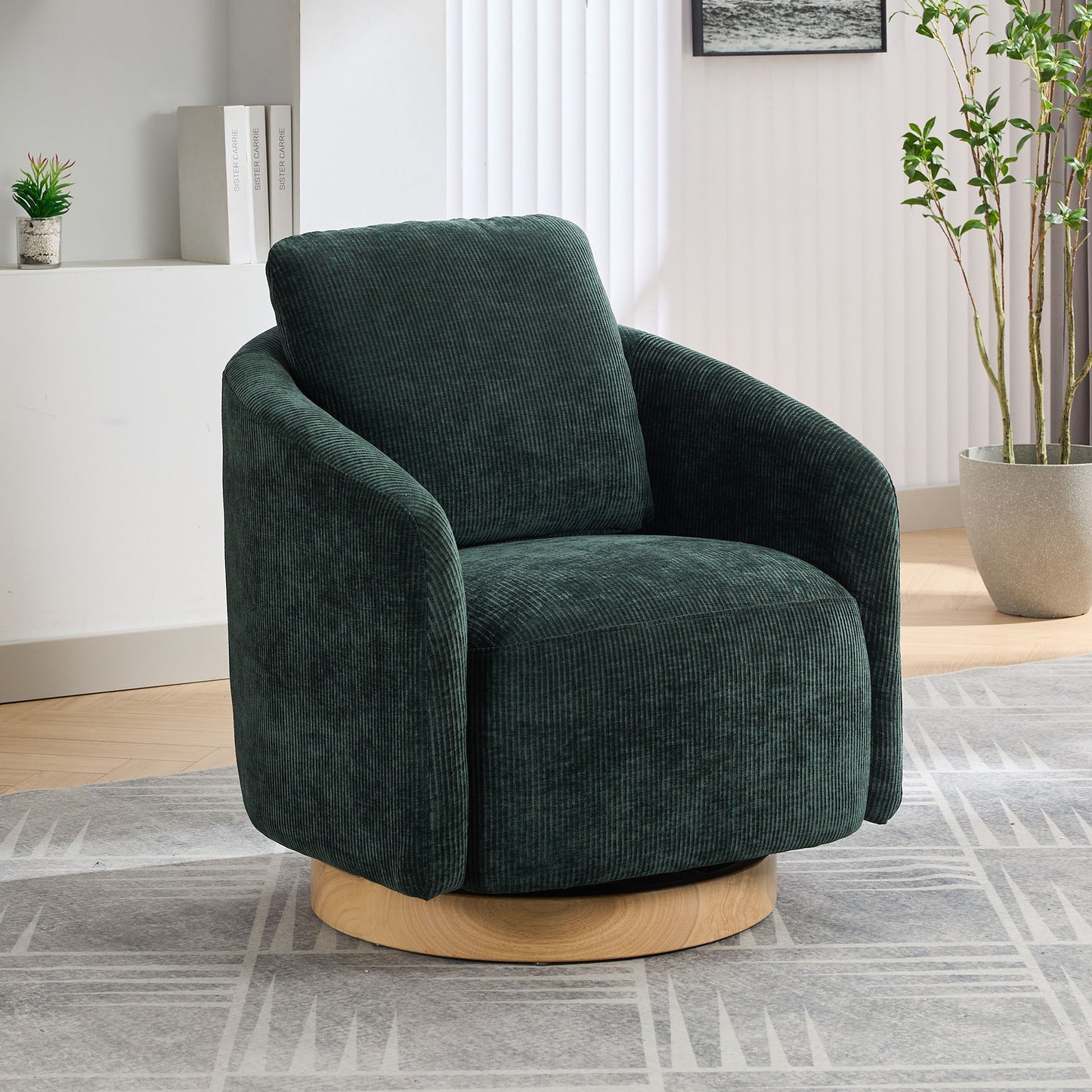 Swivel Accent Barrel Chair And Comfy Round Accent Single Sofa Chair, 360 Degree Club Chair, Lounge Armchair For Living Room Bedroom Nursery