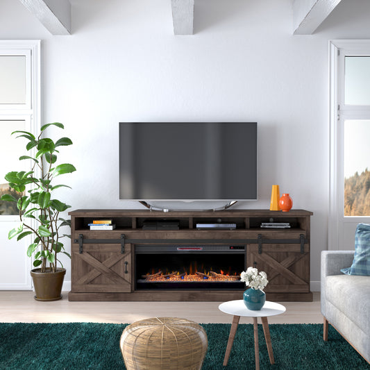 Farmhouse - Electric Fireplace TV Stand For TV