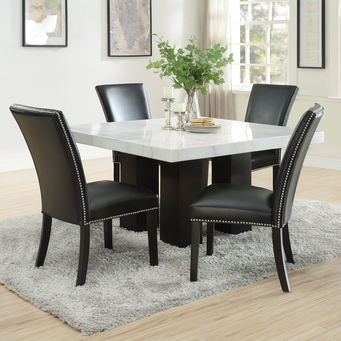 Camila - Square Dining Set - White Top