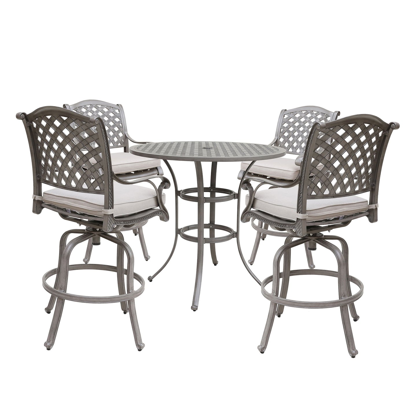 Cast Aluminum Bar Set With Cushion