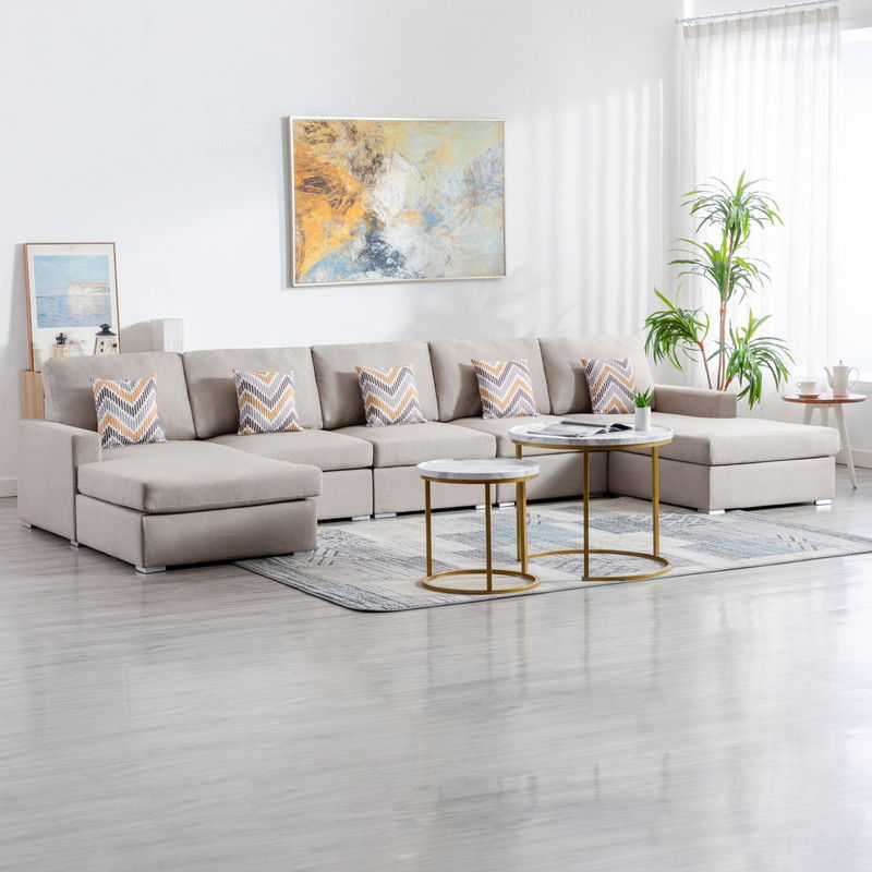 Nolan - Fabric 5 Piece Sectional Sofa With Interchangeable Legs