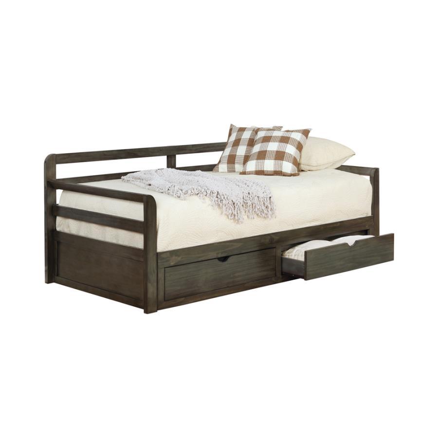 Sorrento - 2-Drawer Twin Long Daybed With Extension Trundle - Gray