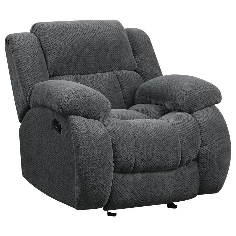 Weissman - Upholstered Padded Arm Glider Recliner - Gray