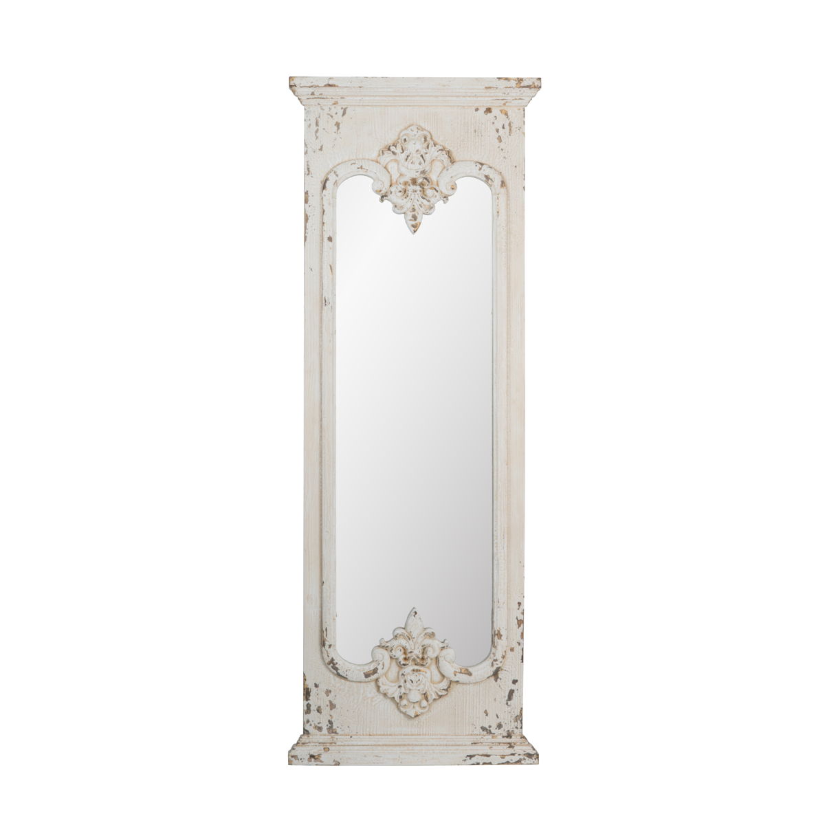 Full Length Mirror With Solid Wood Frame, Floor Mirror For Living Room Bedroom Entryway - White