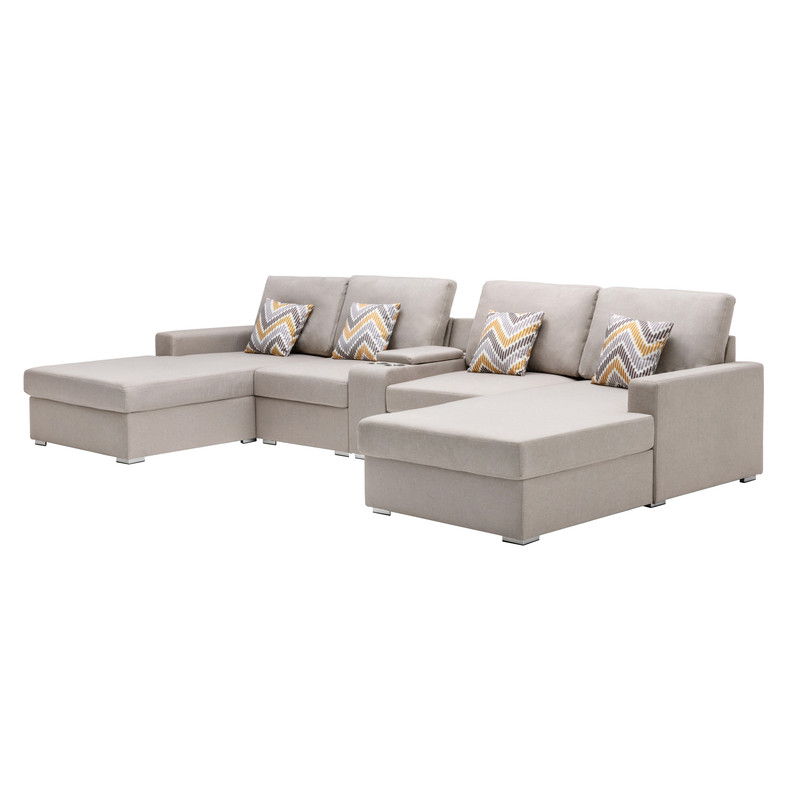 Nolan - Fabric 5 Piece Sectional Sofa With Interchangeable Legs