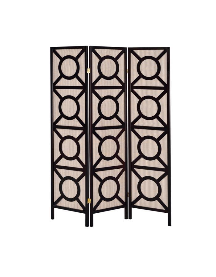 Vulcan - 3 Panel Room Divider Folding Shoji Screen - Cappuccino