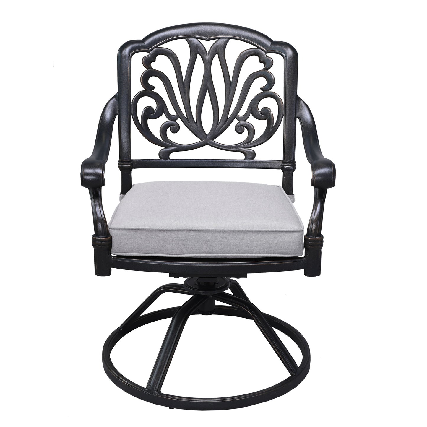 Patio Outdoor Aluminum Dining Swivel Rocker Chairs With Cushion (Set of 2)