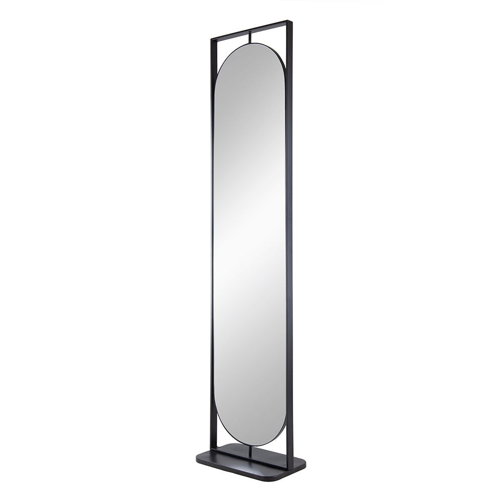 Full Length Standing Mirror, 360° Swivel Floor Mirror For Bedroom Living Room Vanity Entryway - Black