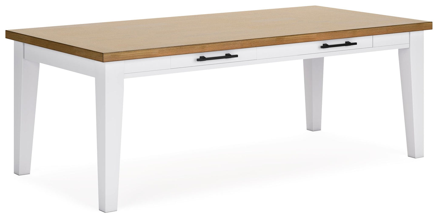 Ashbryn - White / Natural - Rectangular Dining Room Table