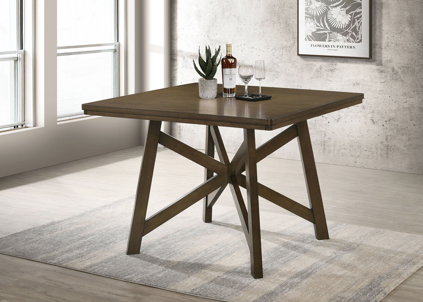 Canfield - Square Counter Height Dining Table - Brown