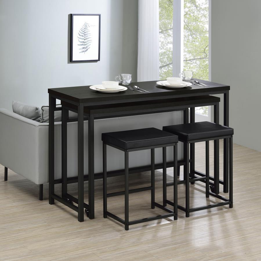 Hawes - 4 Piece Multipurpose Counter Height Table Set - Black