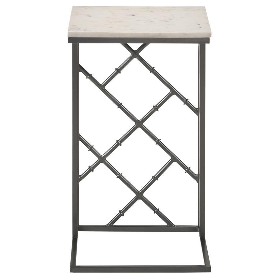 Angeliki - Marble Top C-Shape Sofa Side Table