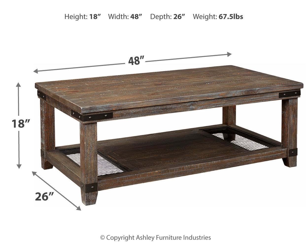 Danell - Brown - Rectangular Cocktail Table